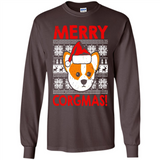 Funny Christmas Santa Corgi Dog Merry Corgmas - Long Sleeve T-Shirt