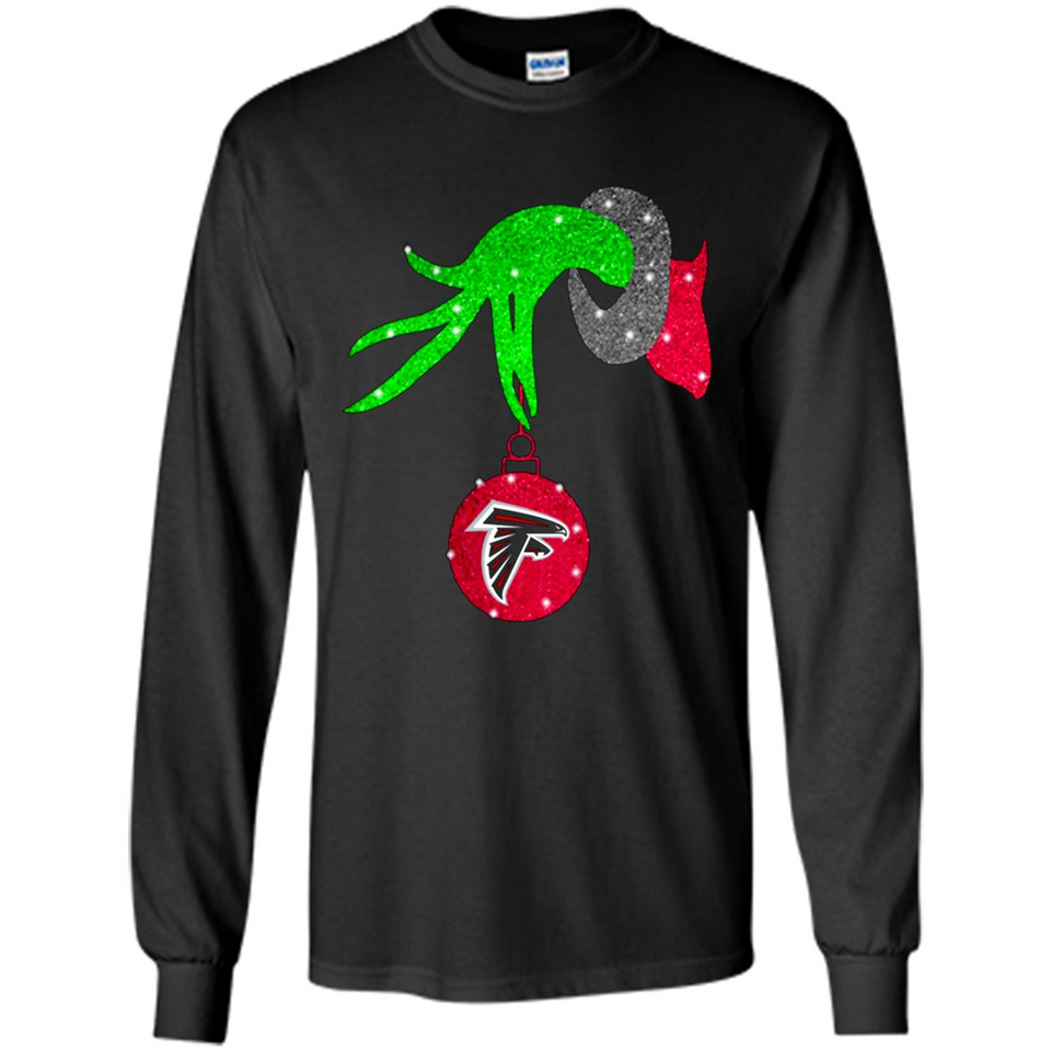 GRINCH HAND HOLDING ATLANTA FALCONS GLITTER CHRISTMAS PINGPONG