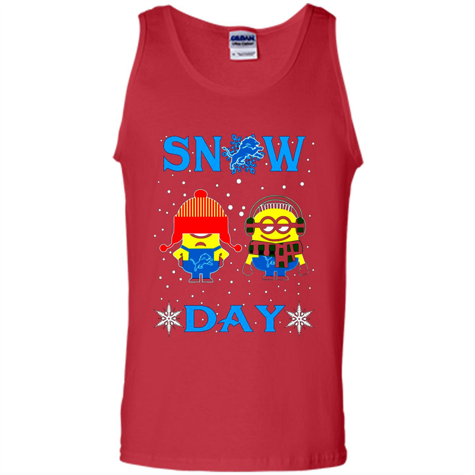 Snow Day Shirt For Detroit Lions Vs Minion Fans pingpong