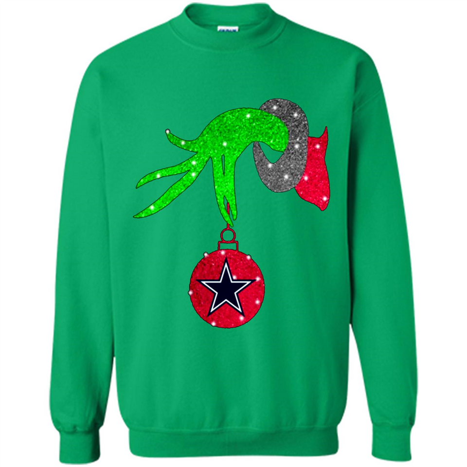 GRINCH HAND HOLDING DALLAS COWBOYS GLITTER CHRISTMAS PINGPONG