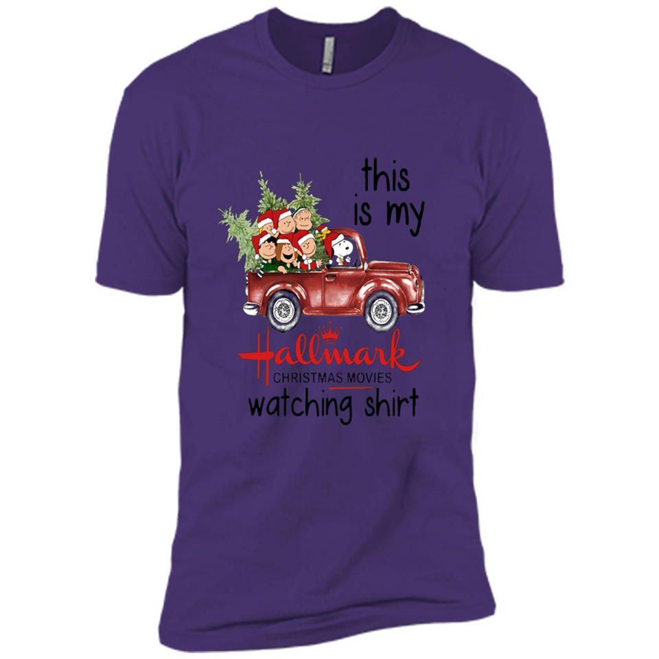Snoopy This Is My Hallmark Christmas Movies Watching T-Shirt - Premium Short Sleeve T-Shirt