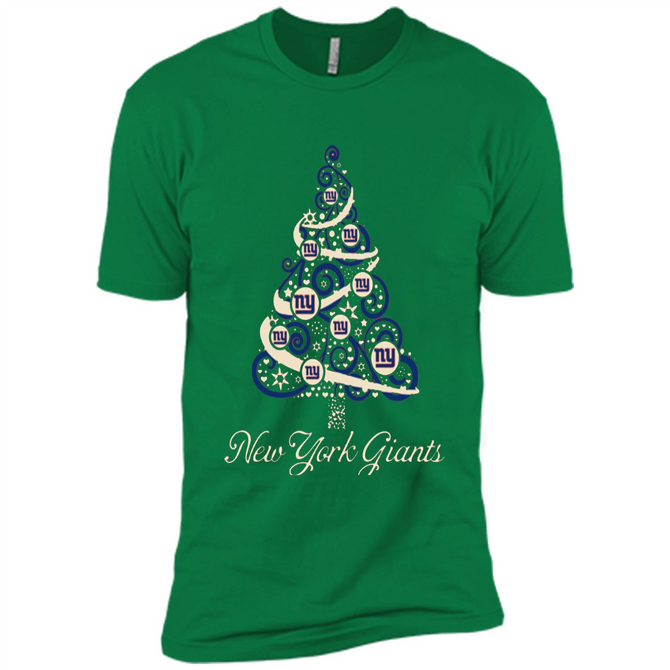 New York Giants NFL Football Team Logo Christmas Tree T-Shirt - Premium Short Sleeve T-Shirt
