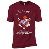 Just a Girl Who Loves Music George Strait Shirt PINGPONG - Premium Short Sleeve T-Shirt