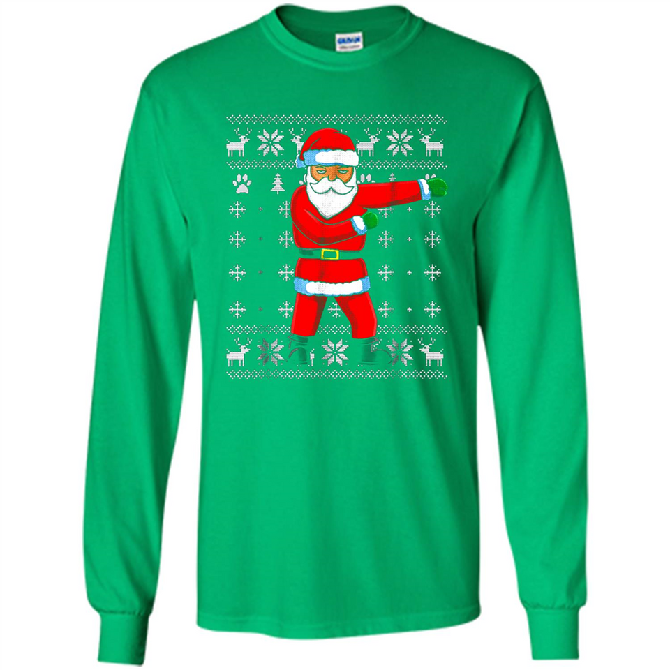 Flossing Santa Christmas Ugly Sweater Style Pajama Xmas Gift - Long Sleeve T-Shirt