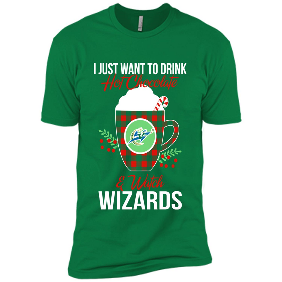 I Just Want To Drink Hot Chocolate & Watch Washington Wizards Ugly Christmas Sweater PINGPONG