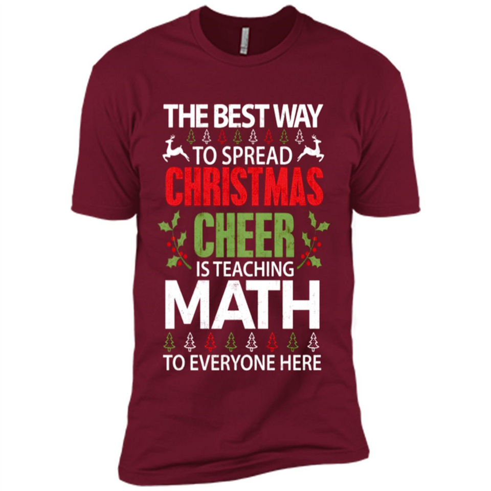 Math Teacher Christmas Shirt Christmas Cheer - Premium Short Sleeve T-Shirt