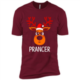 Prancer Reindeer Santa Claus Funny Xmas Holiday T-Shirt - Premium Short Sleeve T-Shirt