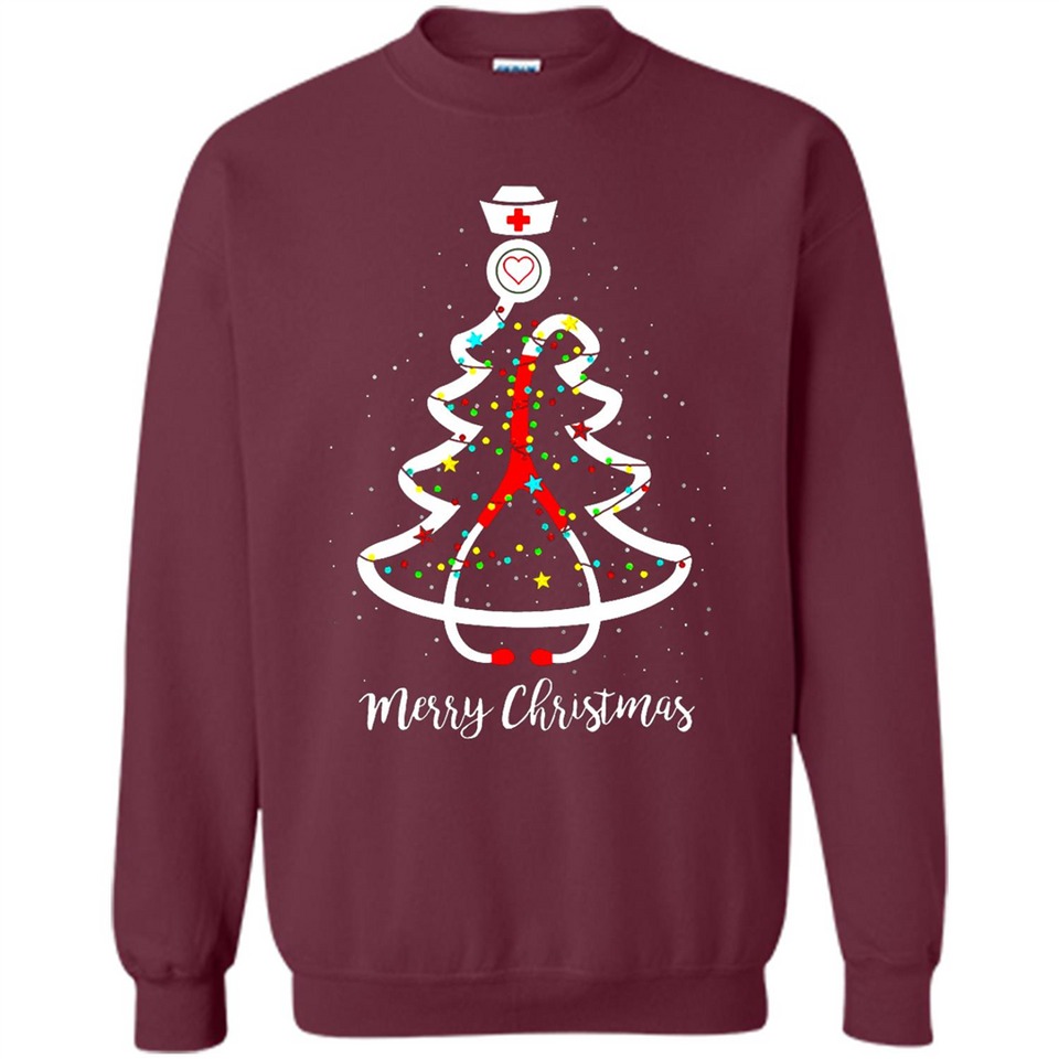Christmas tree Nurse merry Christmas - Sweatshirt