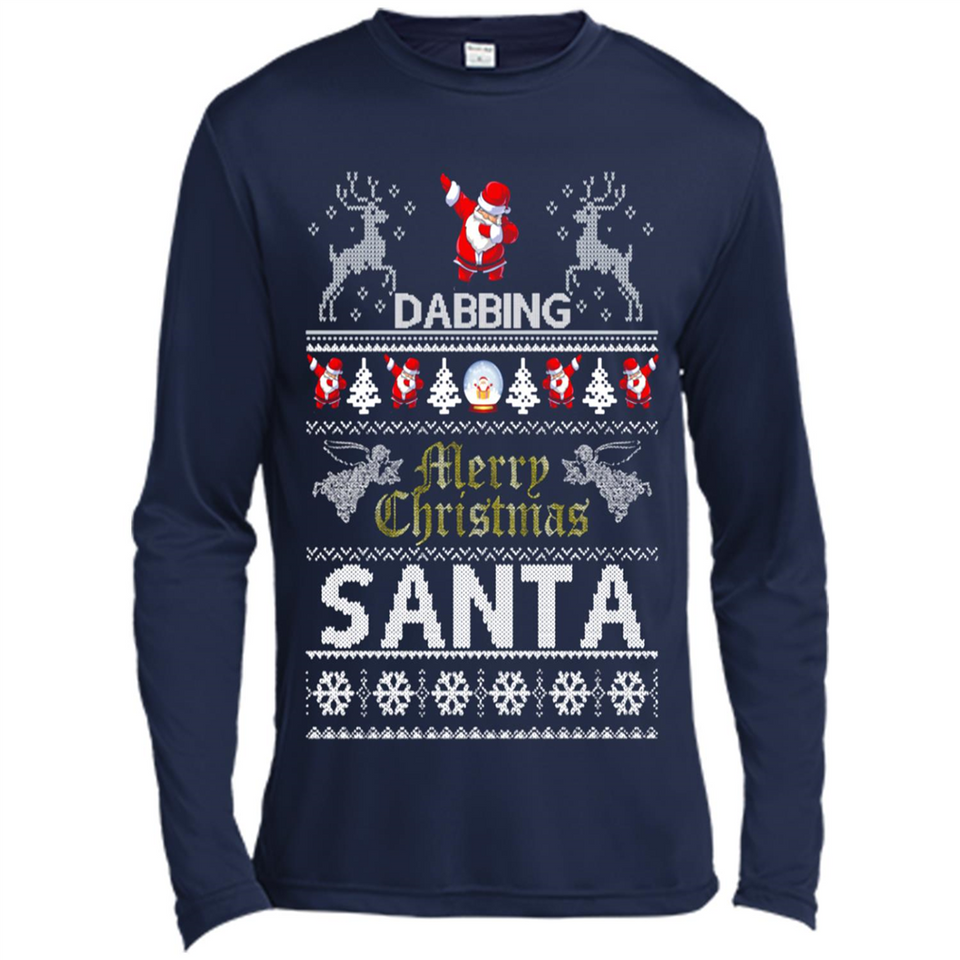 Dabbing Santa Ugly Christmas - Canvas Long Sleeve T-Shirt