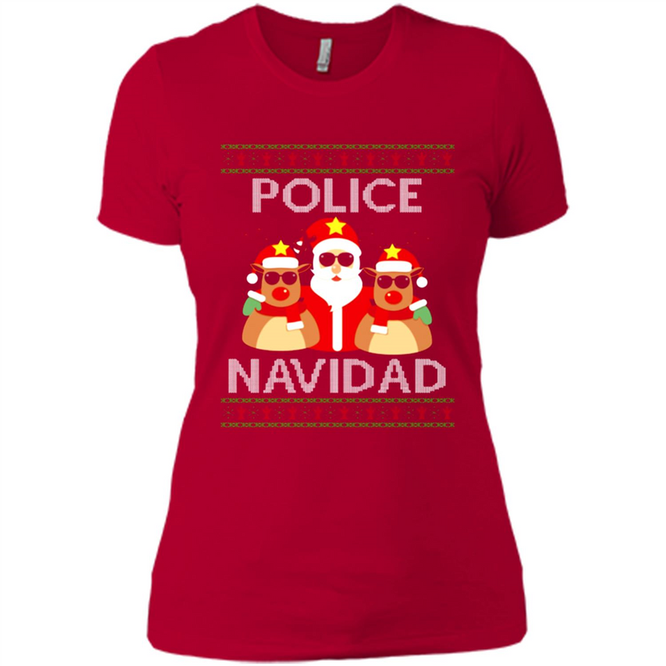 FUNNY POLICE NAVIDAD T-SHIRT Santa Christmas Party - Ladies' Boyfriend T-Shirt