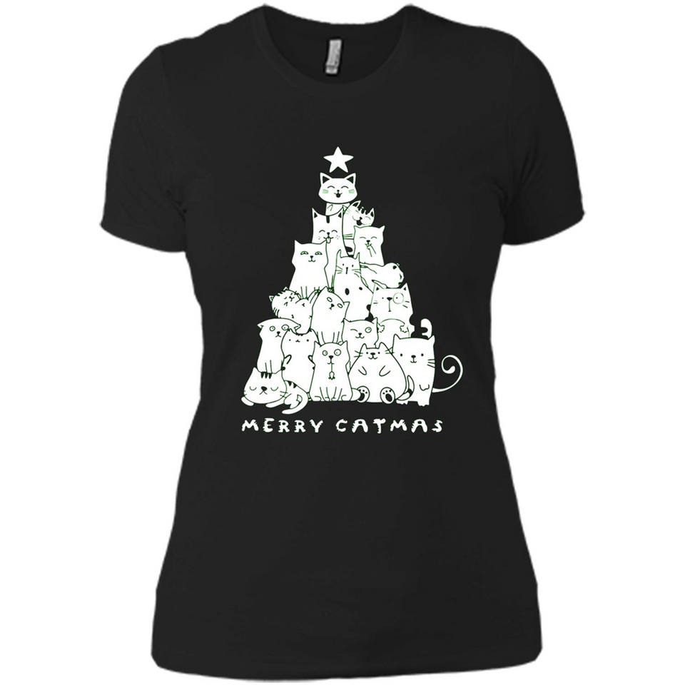 Merry Catmas - Merry Christmas Cat Lover Mug PINGPONG - Ladies' Boyfriend T-Shirt