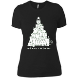 Merry Catmas - Merry Christmas Cat Lover Mug PINGPONG - Ladies' Boyfriend T-Shirt