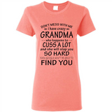 Don't Mess With Me My Grandma Is Crazy And She Will Slap You - Ladies Short-Sleeve