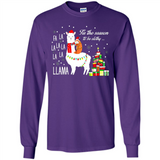 Llama Tis the season to be slothy Christmas sweatshirt PINGPONG - Long Sleeve T-Shirt