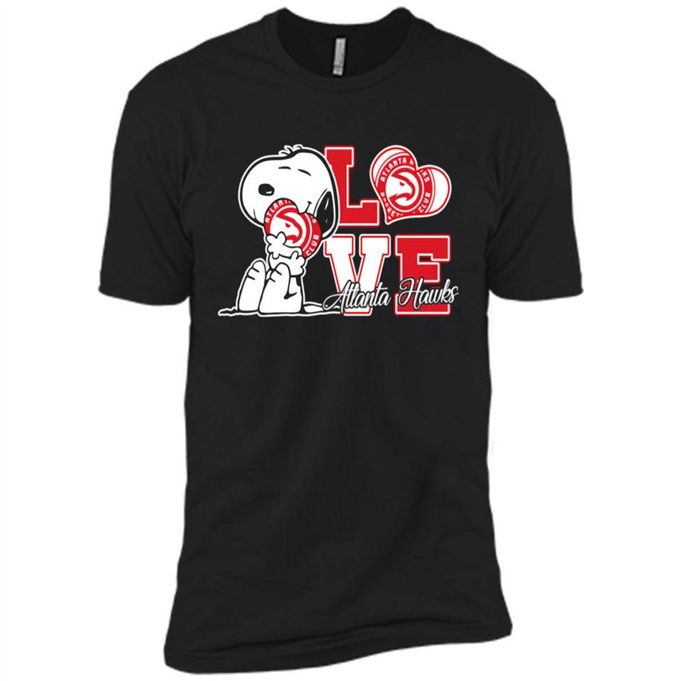 Snoopy loves NBA Atlanta Hawks - Premium Short Sleeve T-Shirt