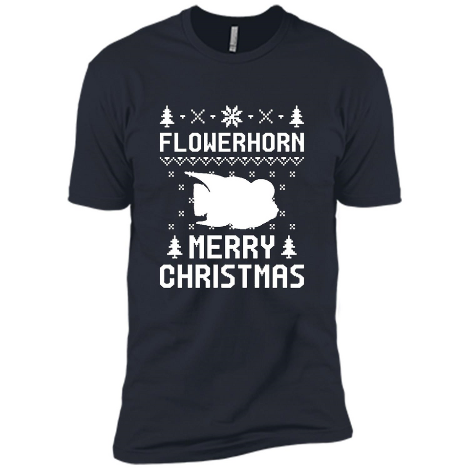 Flowerhorn Christmas T-shirt, Ugly Christmas Sweater - Premium Short Sleeve T-Shirt