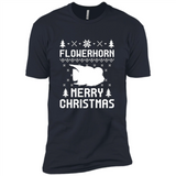 Flowerhorn Christmas T-shirt, Ugly Christmas Sweater - Premium Short Sleeve T-Shirt