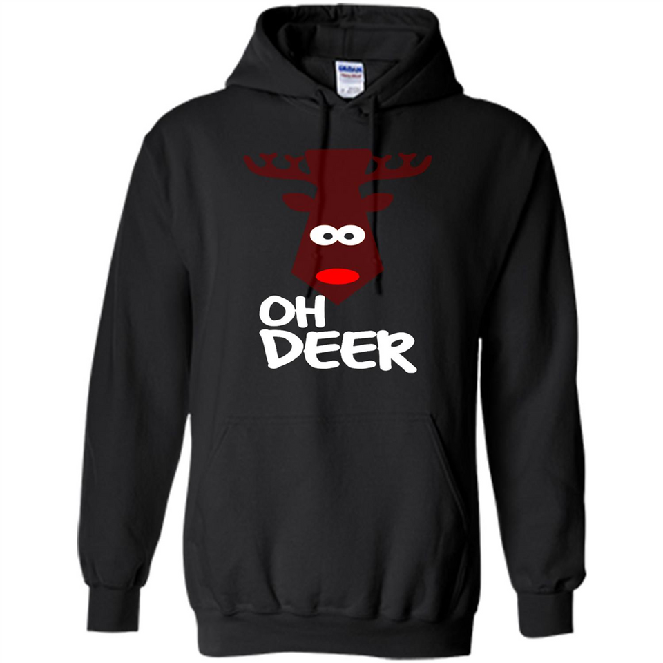 Oh Deer Christmas Reindeer Black mugs PINGPONG - Hoodie