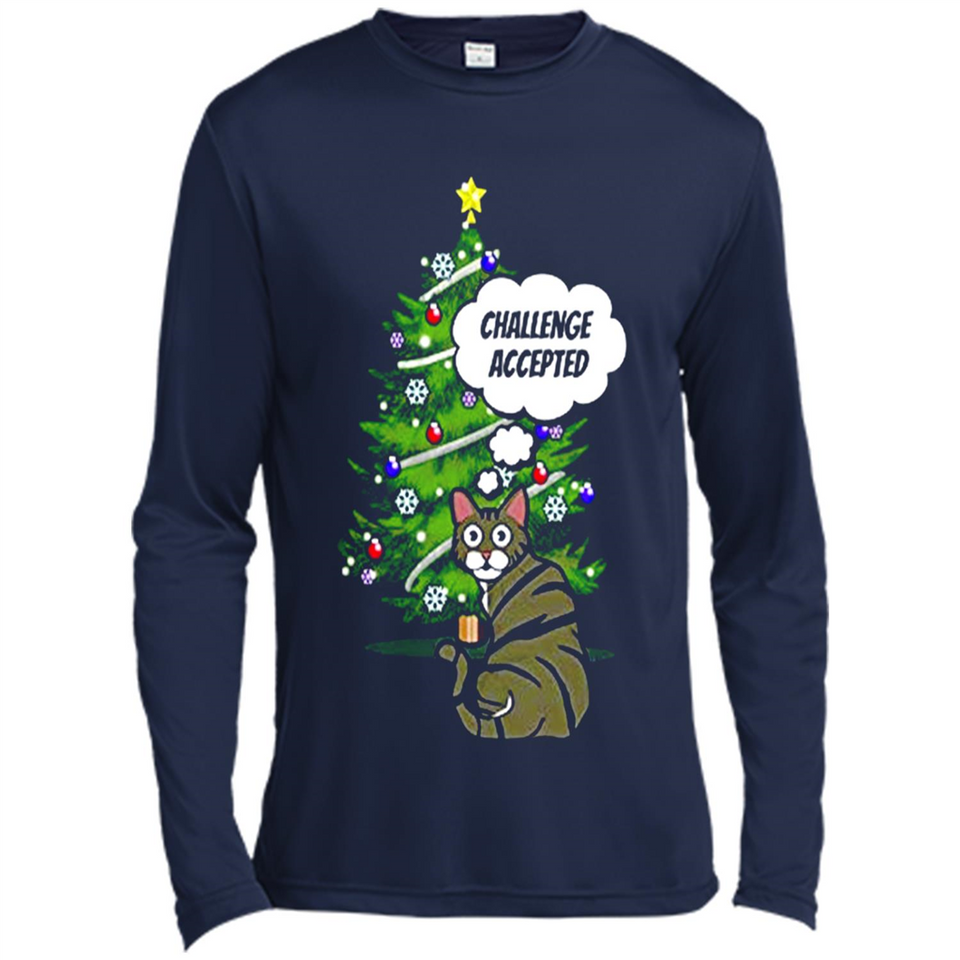 Christmas Tree Cat Long Sleeve Christmas Shirt for Cat Lover - Canvas Long Sleeve T-Shirt