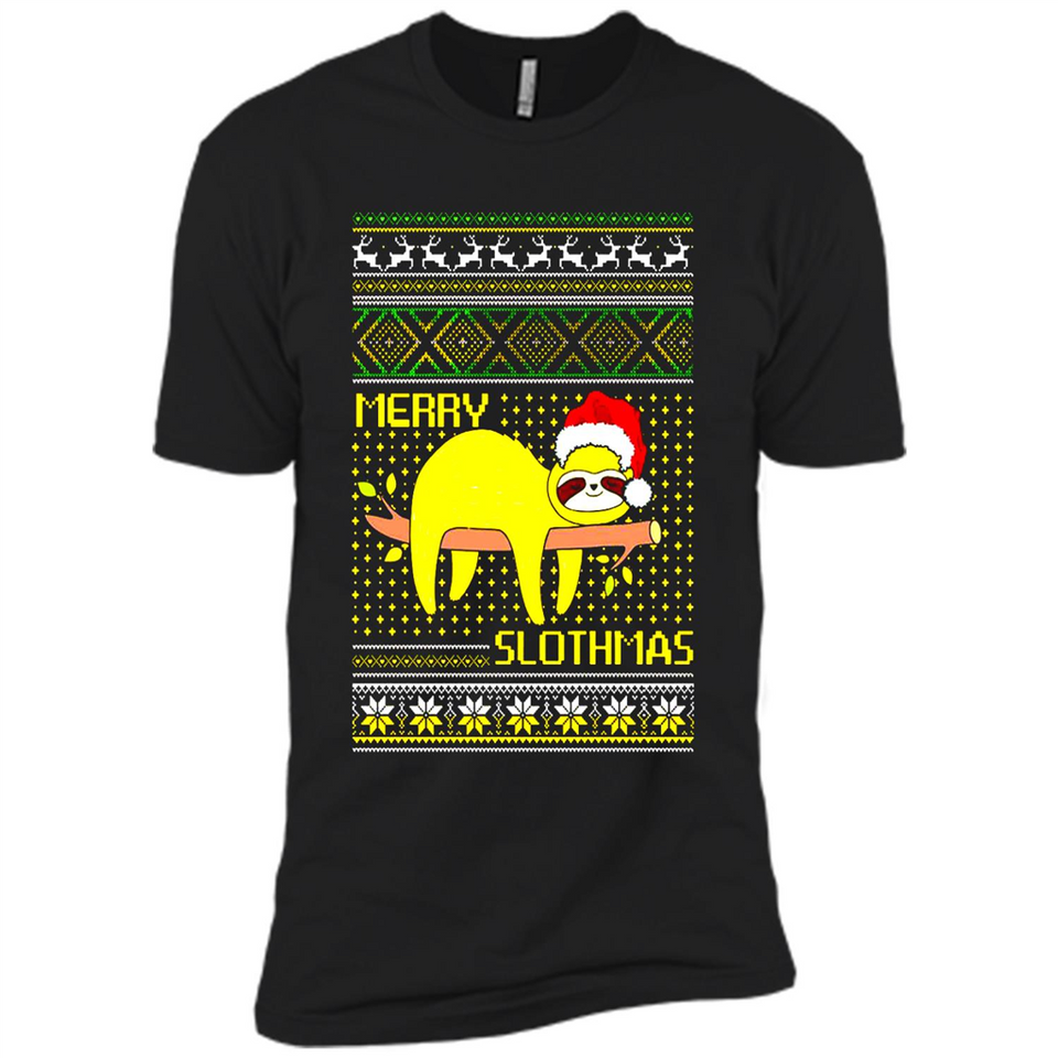 Merry Slothmas Sloth Christmas Sweater PINGPONG - Premium Short Sleeve T-Shirt