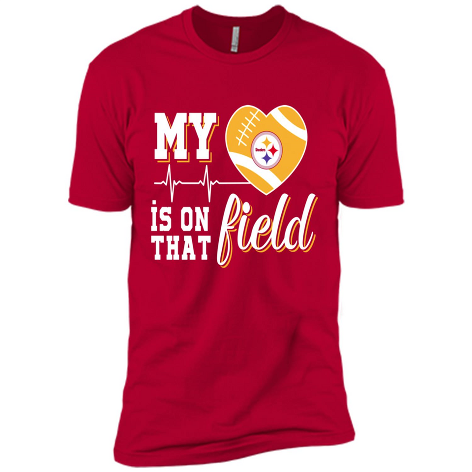 Pittsburgh Steelers Football My Heart is on that Field - Premium Short Sleeve T-Shirt