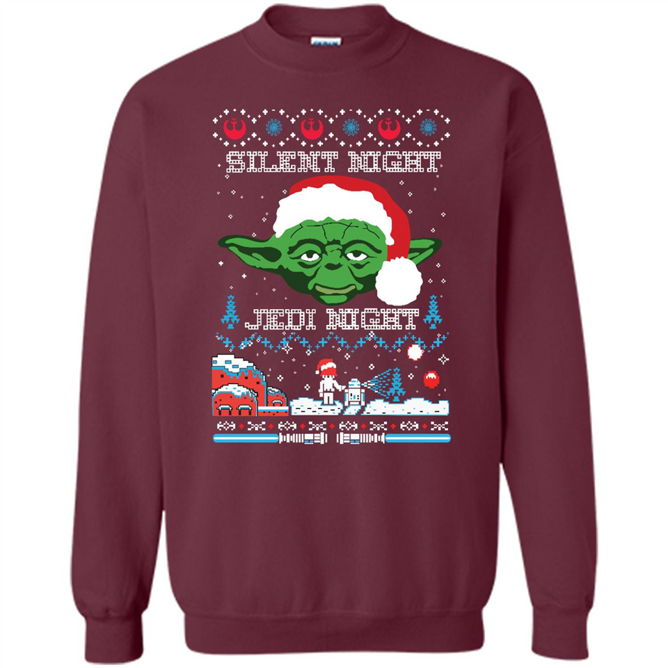 YODA SILENT NIGHT JEDI NIGHT CHRISTMAS UGLY SWEATER