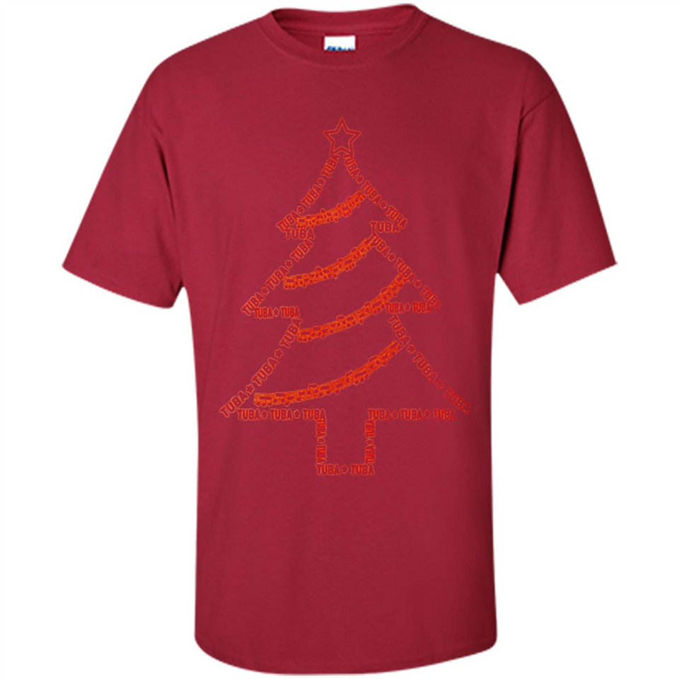 Tuba Text Christmas Tree Musical Instrument Holiday Shirt