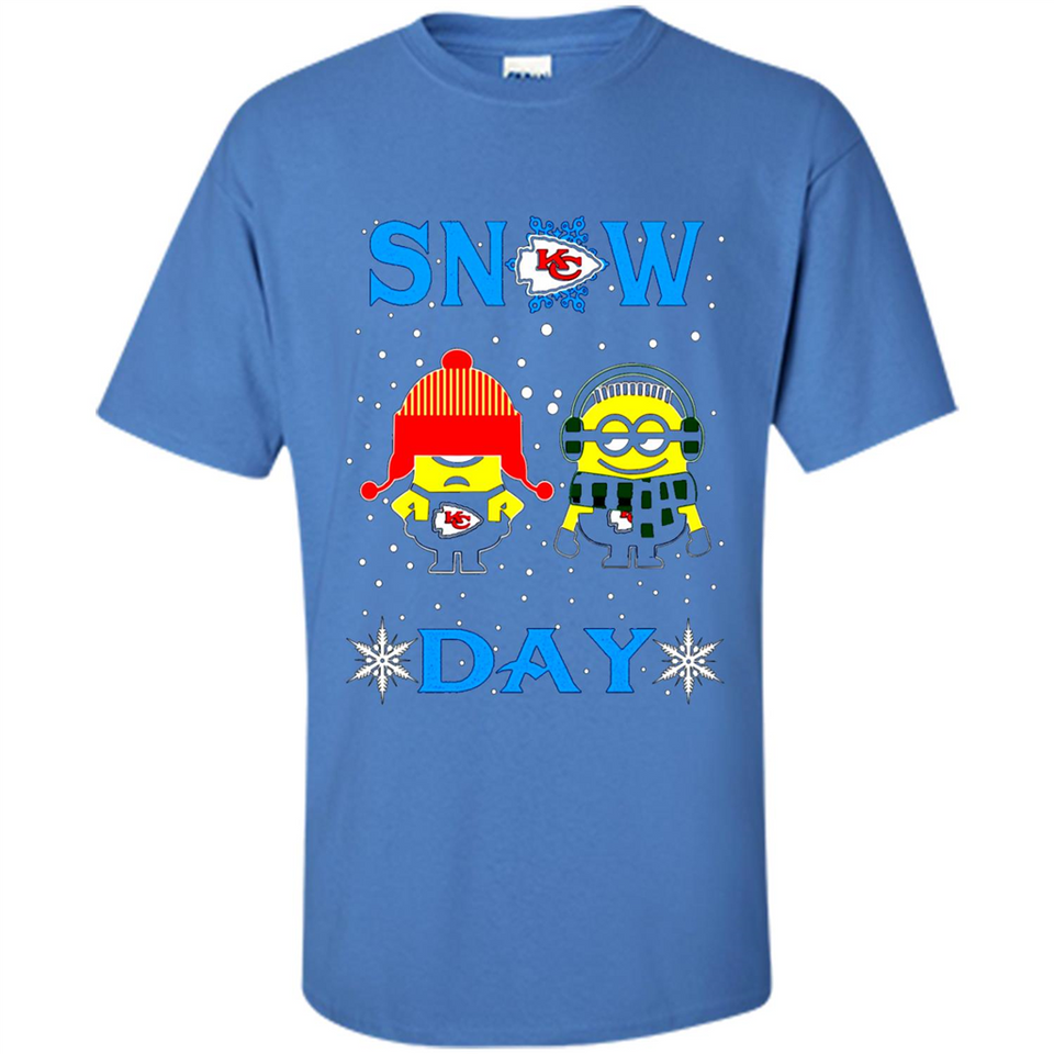 Snow Day Shirt For Kansas City Chiefs Vs Minion Fans Cotton pingpong