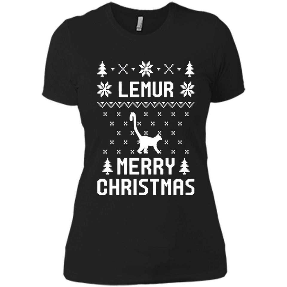 Vintage Tee For Women Men Graphic Shirts Lemur Ugly Christmas Sweater - Ladies' Boyfriend T-Shirt