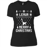 Vintage Tee For Women Men Graphic Shirts Lemur Ugly Christmas Sweater - Ladies' Boyfriend T-Shirt