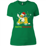 Funny Santa Christmas Chicken Shirt - Merry Chickmas - Ladies' Boyfriend T-Shirt
