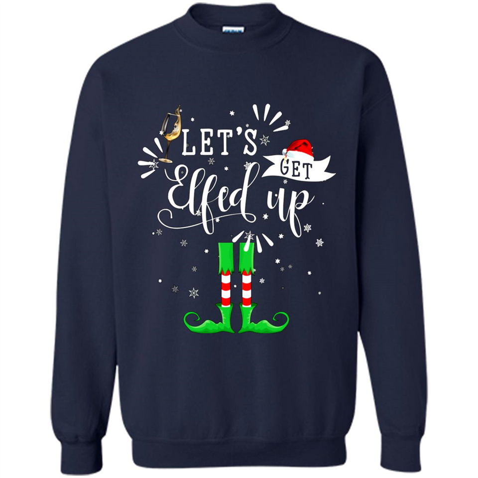 Let's Get Elfed Up Funny Drinking Wine Christmas Elf PINGPONG