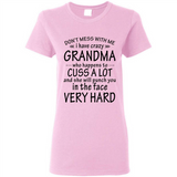 Don't Mess With Me My Grandma Is Crazy And She Will Punch You - Ladies Short-Sleeve