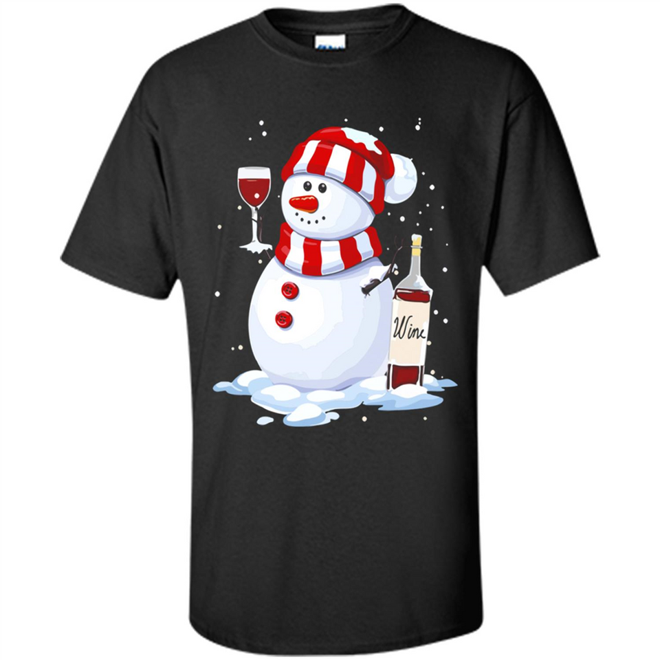 Cute Snowman drink Red Wine Christmas - Shirt