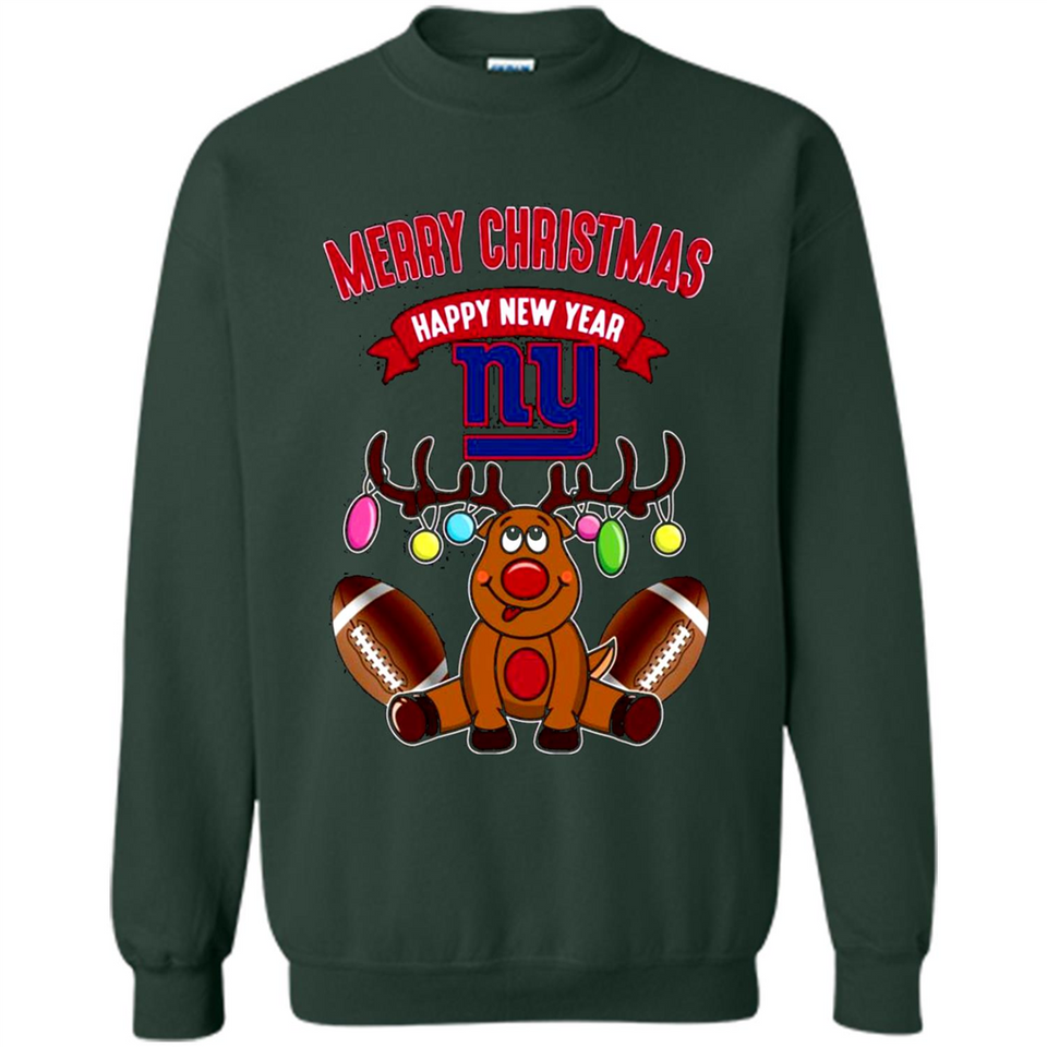 New York Giants NFL Reindeer Funny Merry Christmas And Happy New Year