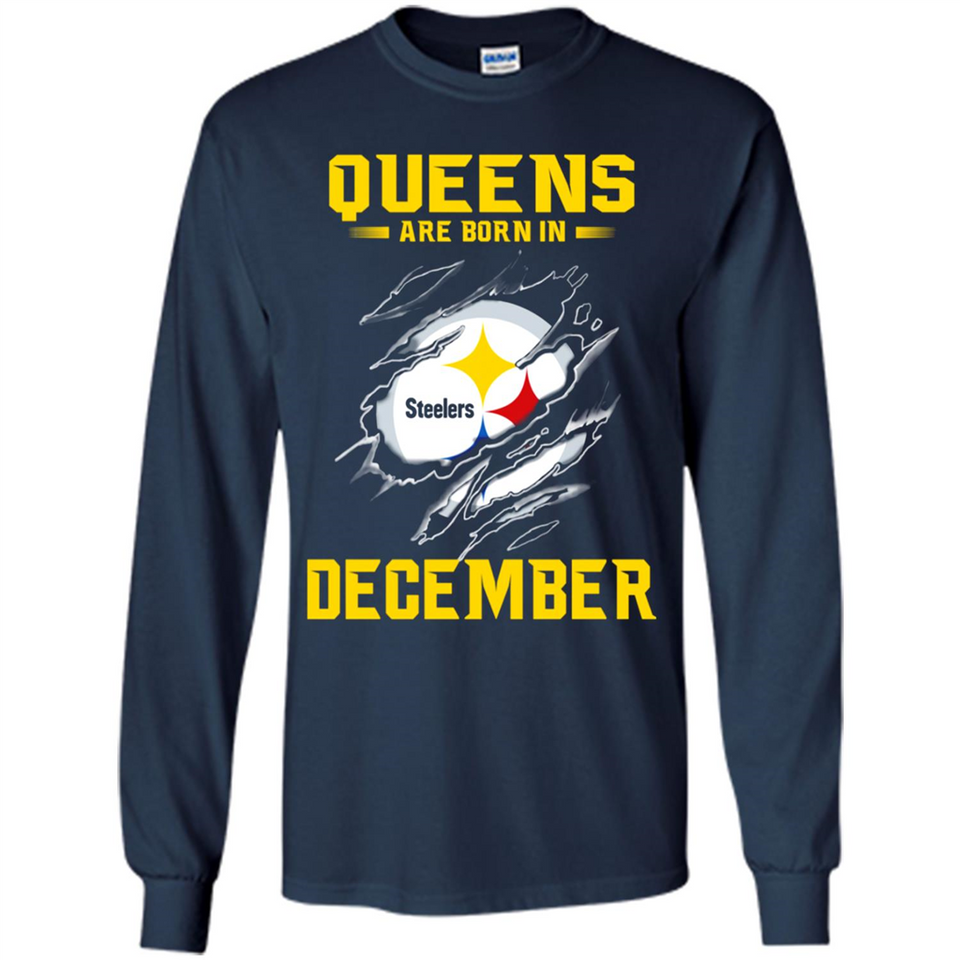 Queens Are Born In December - Pittsburgh Steelers Football - Long Sleeve T-Shirt