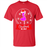 Christmas In July Flamingo Snow Globe Santa Hat - Shirt
