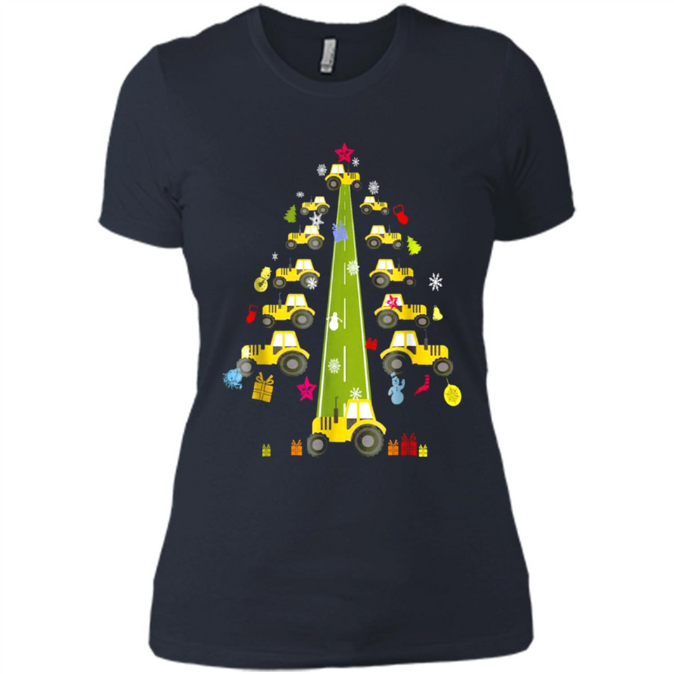 Tractor Car Christmas Tree T-shirt For Drivers