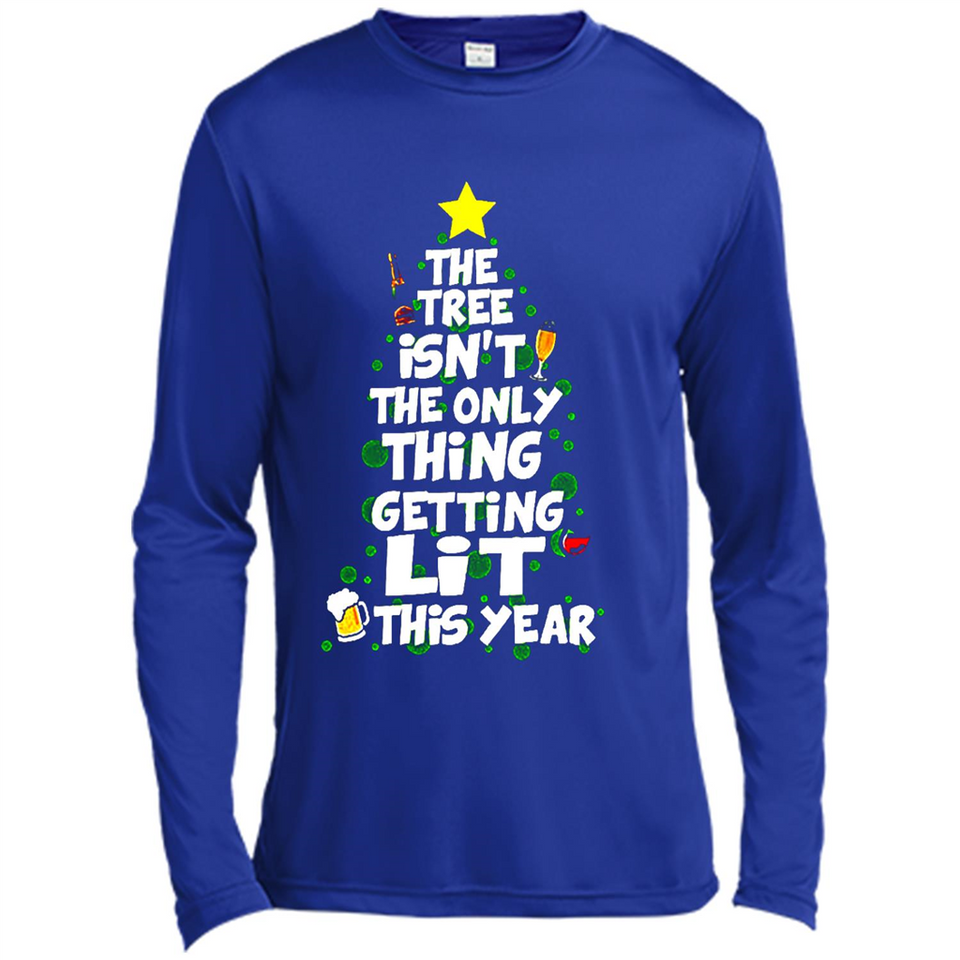Funny Christmas Tree Drinking Sweatshirt Adult Boozy Festive - Canvas Long Sleeve T-Shirt