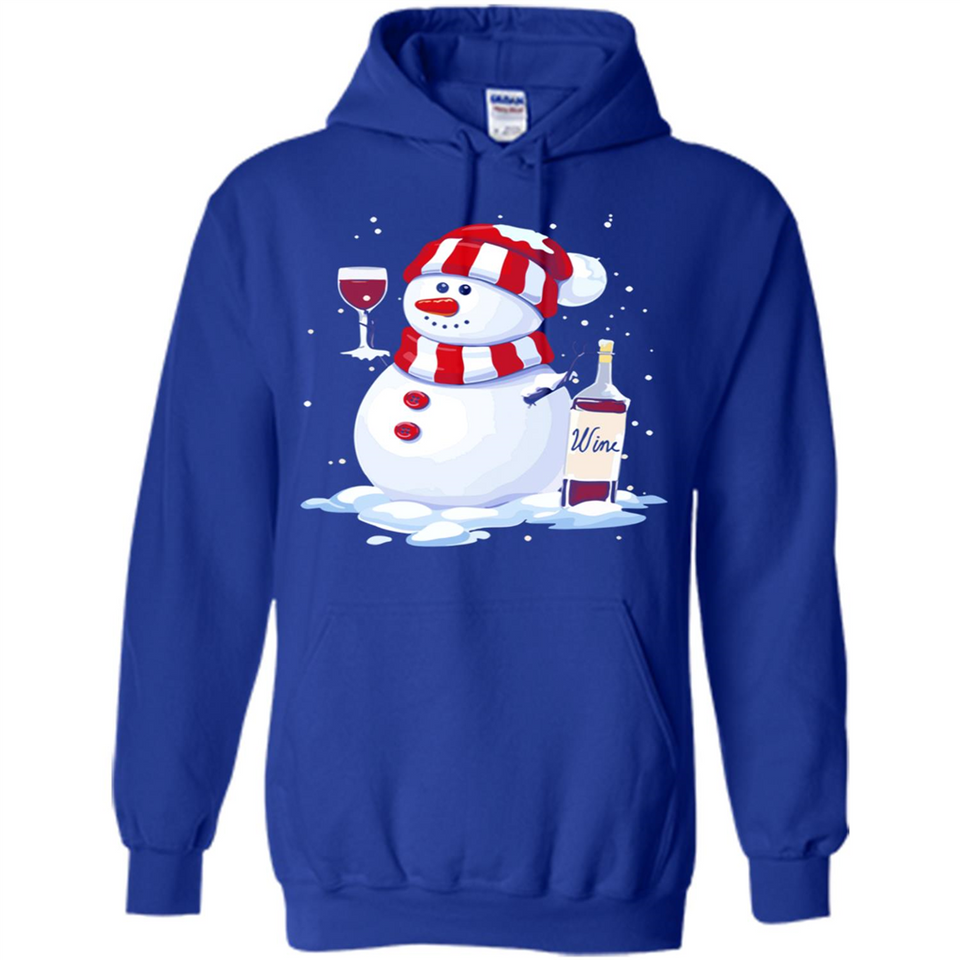 Cute Snowman drink Red Wine Christmas - Hoodie
