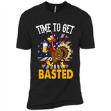 Time To Get Basted Funny Turkey Beer Thanksgiving - Premium Short Sleeve T-Shirt