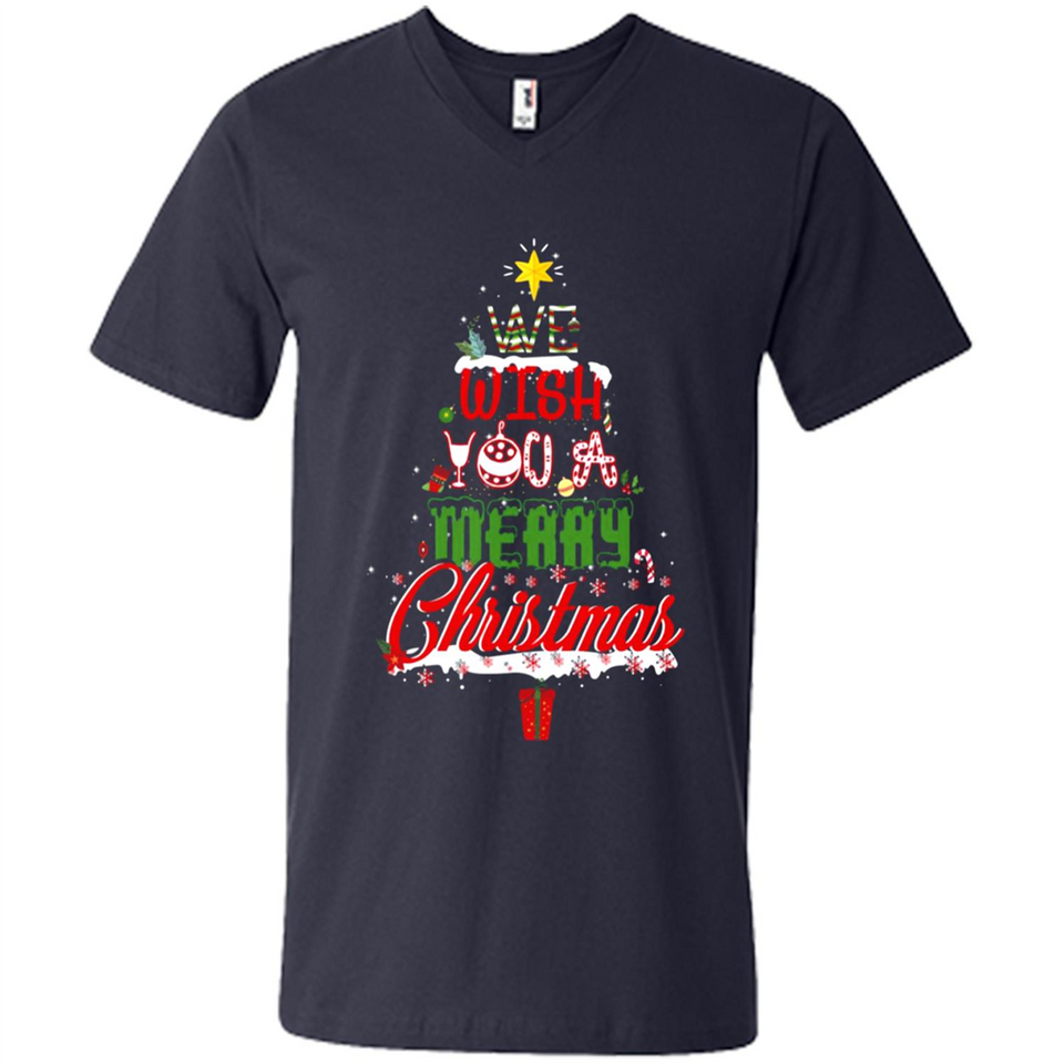 We Wish You A Merry Christmas Funny Pine Gift Sleeve - Men's V-Neck