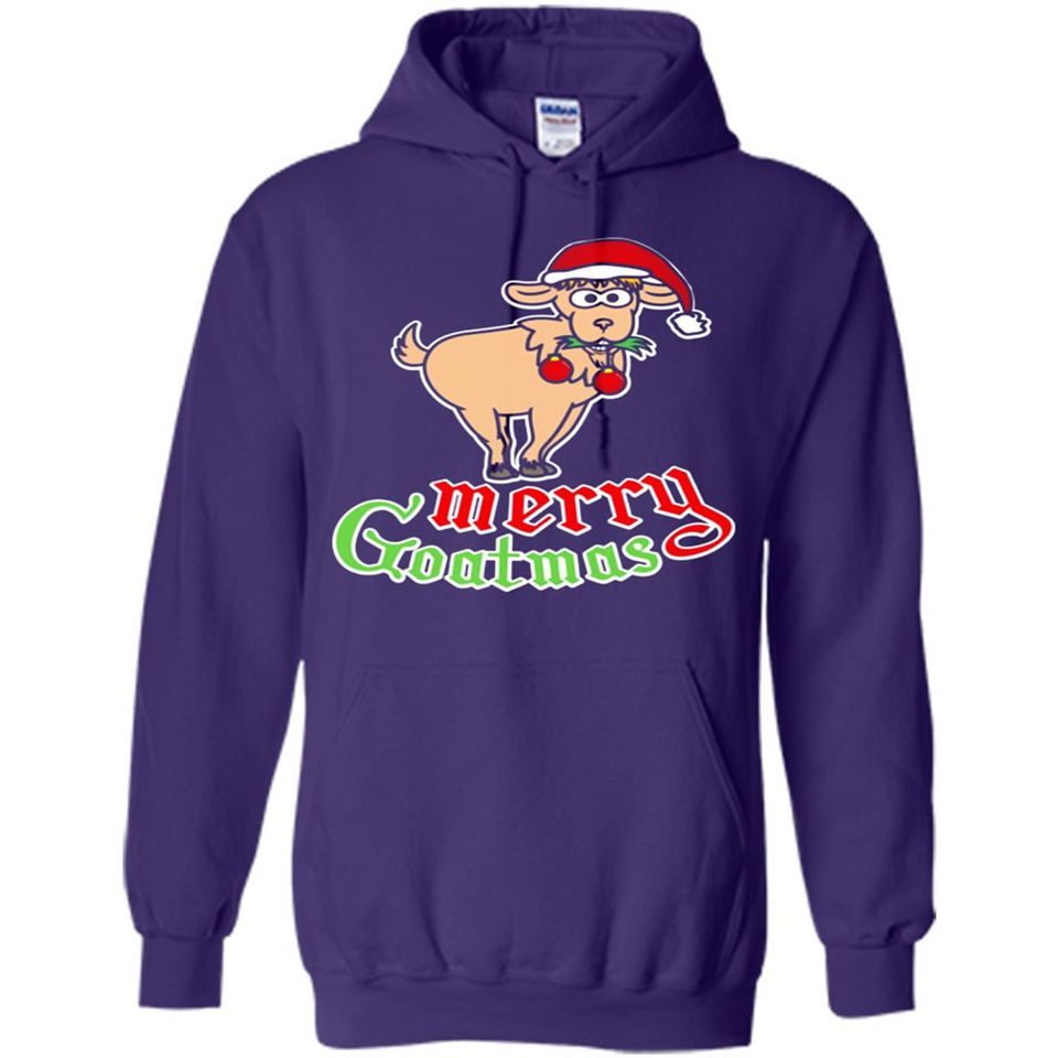 Christmas Merry Goatmas Goat Shirt Santa Hat - Hoodie