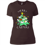 Merry Catmas Funny Cool Christmas Mug PINGPONG - Ladies' Boyfriend T-Shirt