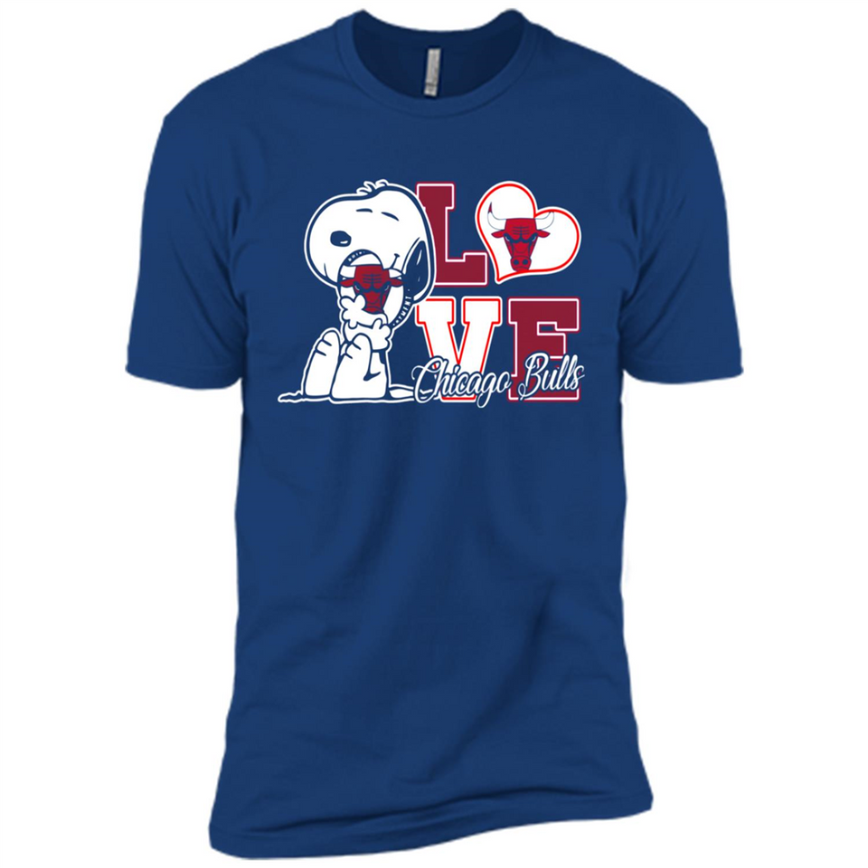 Snoopy loves NBA Chicago Bulls - Premium Short Sleeve T-Shirt