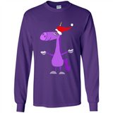 Funny Christmas Unicorn in Santa Hat - Long Sleeve T-Shirt