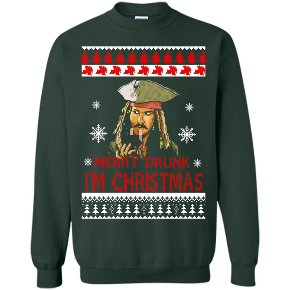 Jack sparrow Merry Drunk I'm Christmas - Sweatshirt