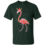 Christmas Lights Flamingo Wearing Santa Hat Funny Xmas - Shirt