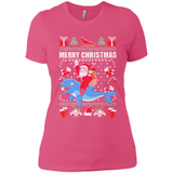 Ugly Christmas Santa Riding Dolphin - Ladies' Boyfriend T-Shirt