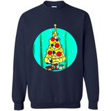 Funny Pizza Ugly Christmas Sweater Xmas Pizza Tree - Sweatshirt
